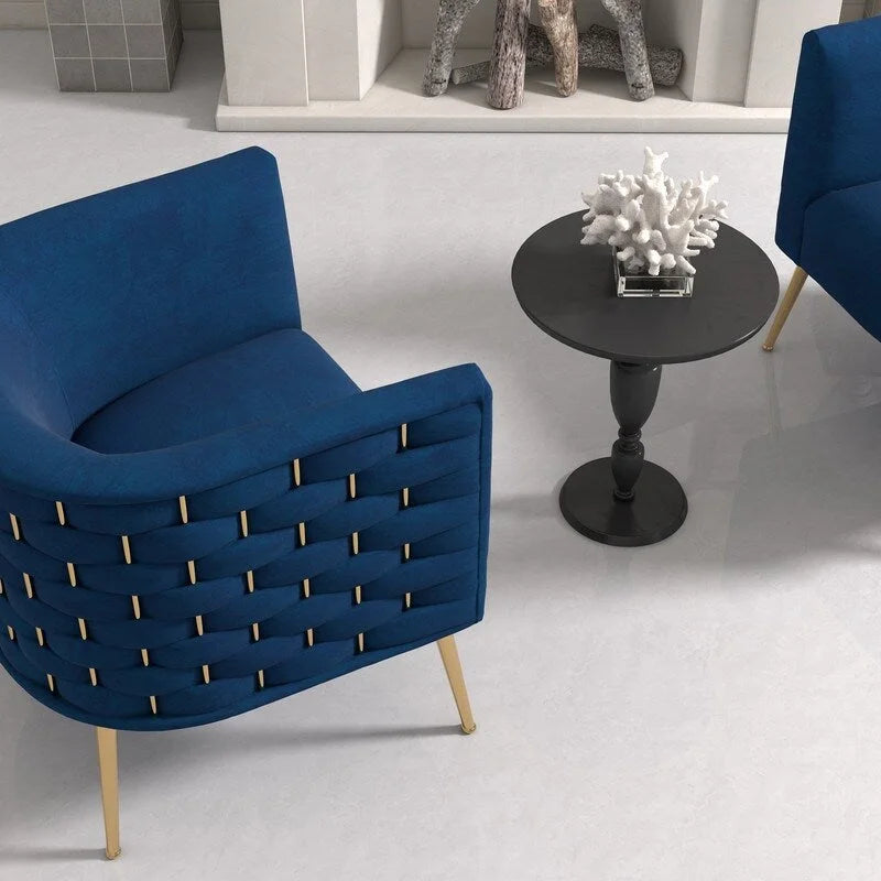 Mid-Century Modern Velvet Round Accent Chair for Living Room