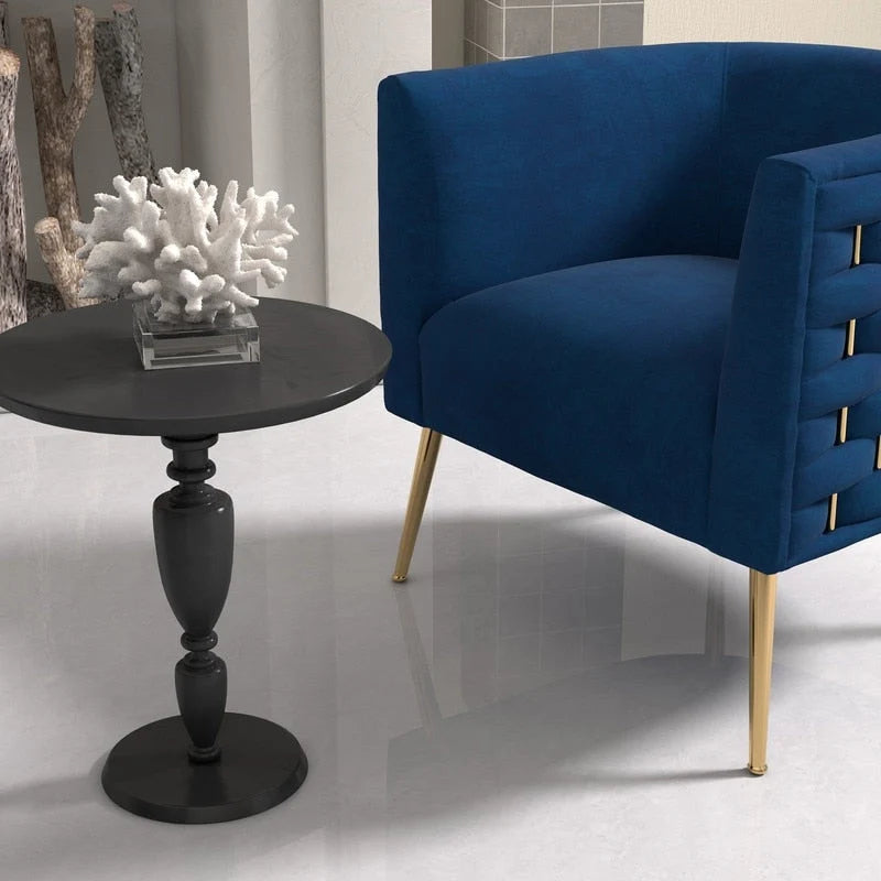 Mid-Century Modern Velvet Round Accent Chair for Living Room