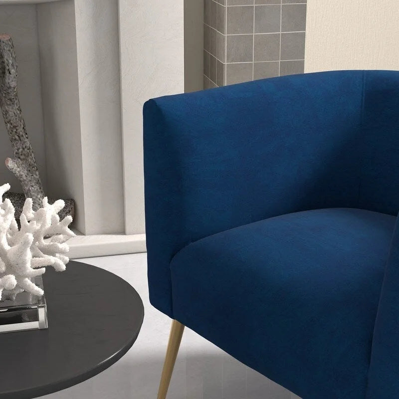 Mid-Century Modern Velvet Round Accent Chair for Living Room
