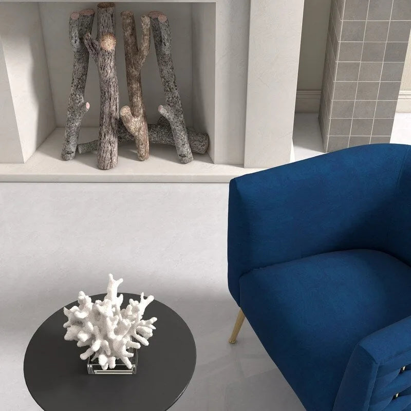 Mid-Century Modern Velvet Round Accent Chair for Living Room