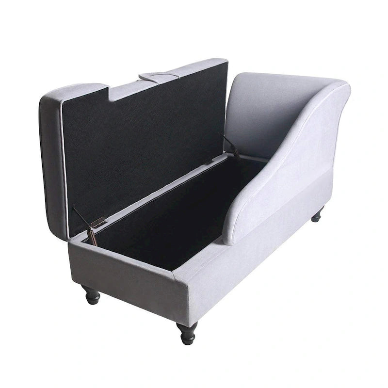 Modern Chaise Lounge Indoor with Storage Fabric Chaise Lounge Couch