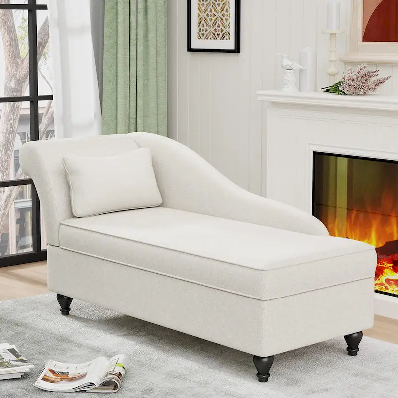 Modern Chaise Lounge Indoor with Storage Fabric Chaise Lounge Couch