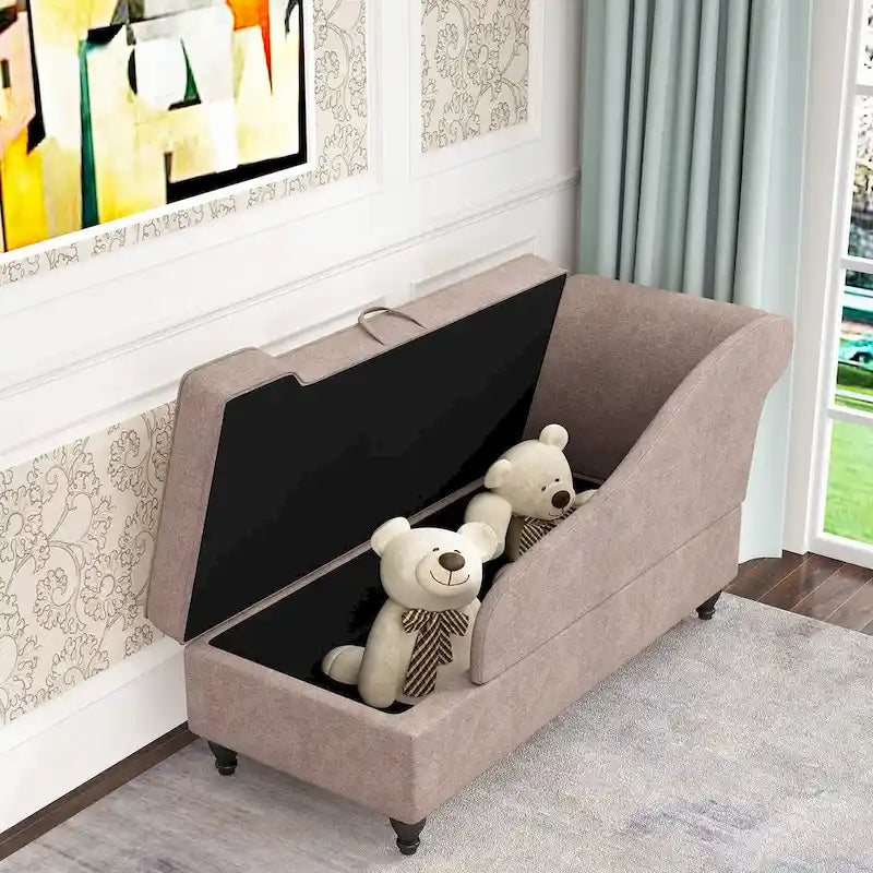 Modern Chaise Lounge Indoor with Storage Fabric Chaise Lounge Couch