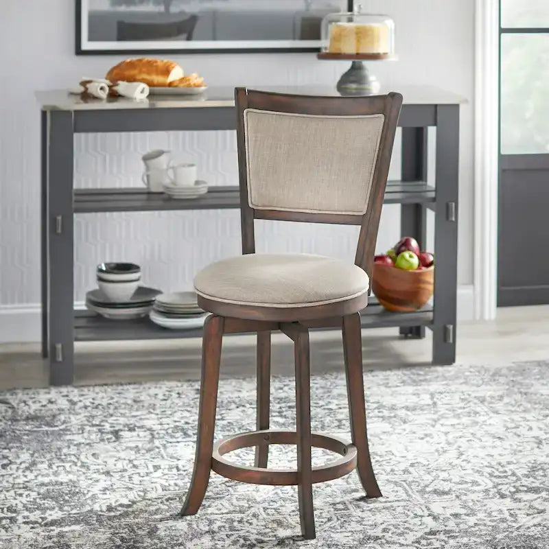 French Country 24-inch Counter Height Swivel Bar Stool