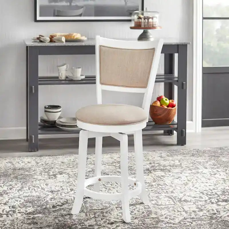 French Country 24-inch Counter Height Swivel Bar Stool