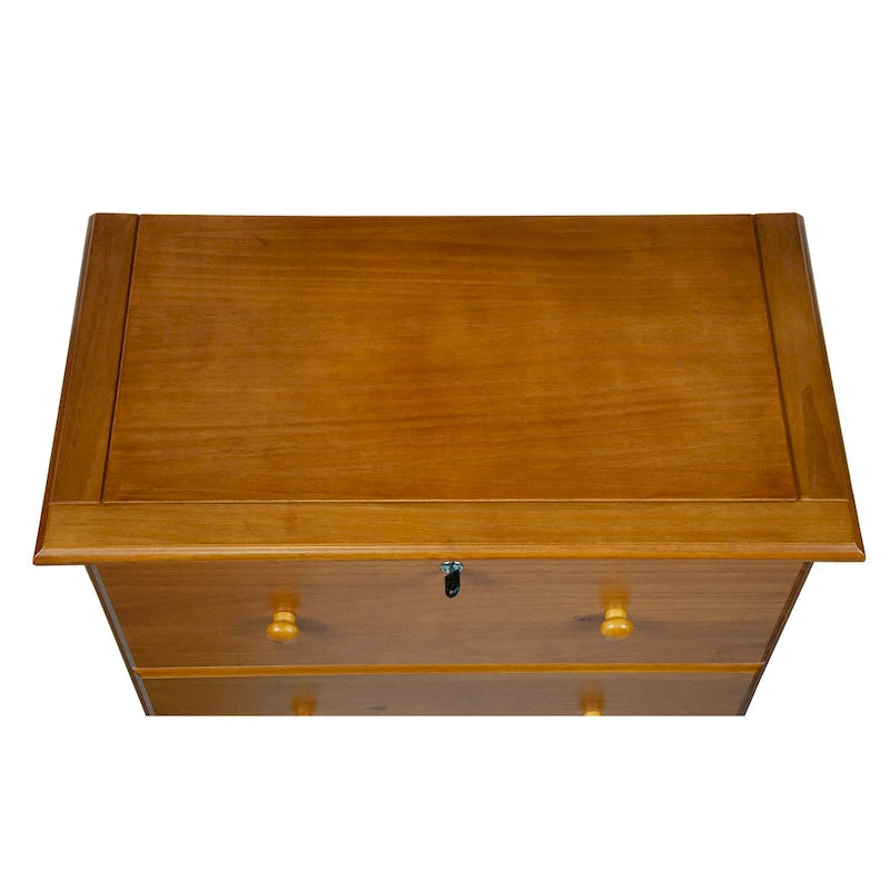 Imports 100% Solid Wood 5-Jumbo Drawer Chest with Lock, Metal or Wooden Knobs
