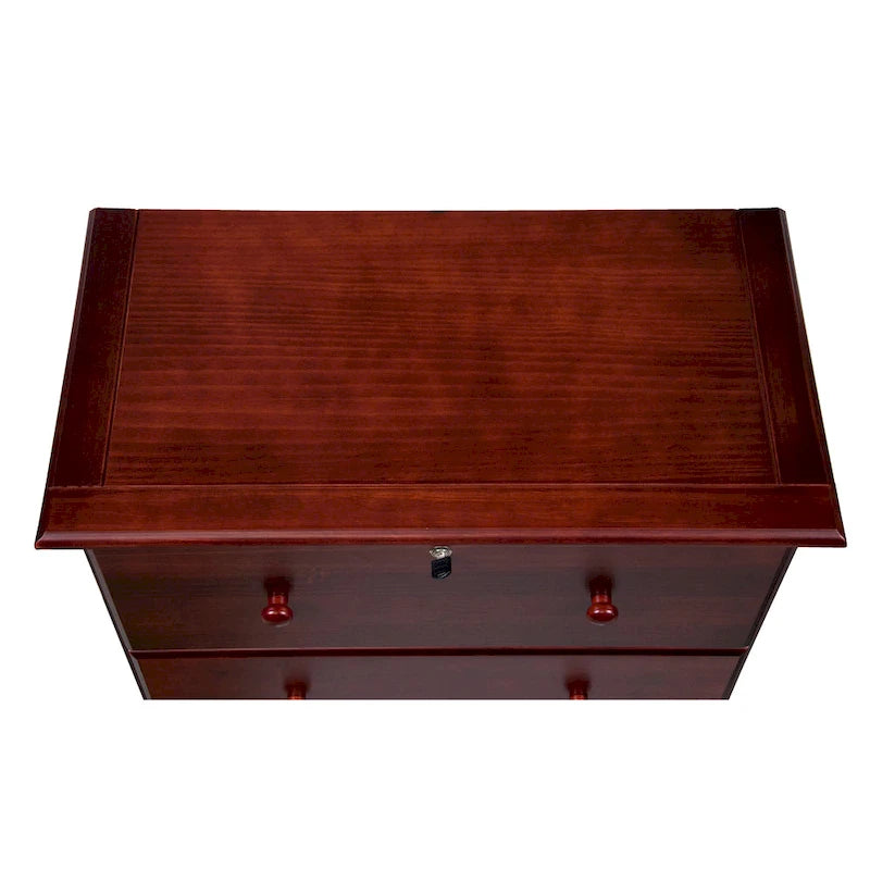 Imports 100% Solid Wood 5-Jumbo Drawer Chest with Lock, Metal or Wooden Knobs