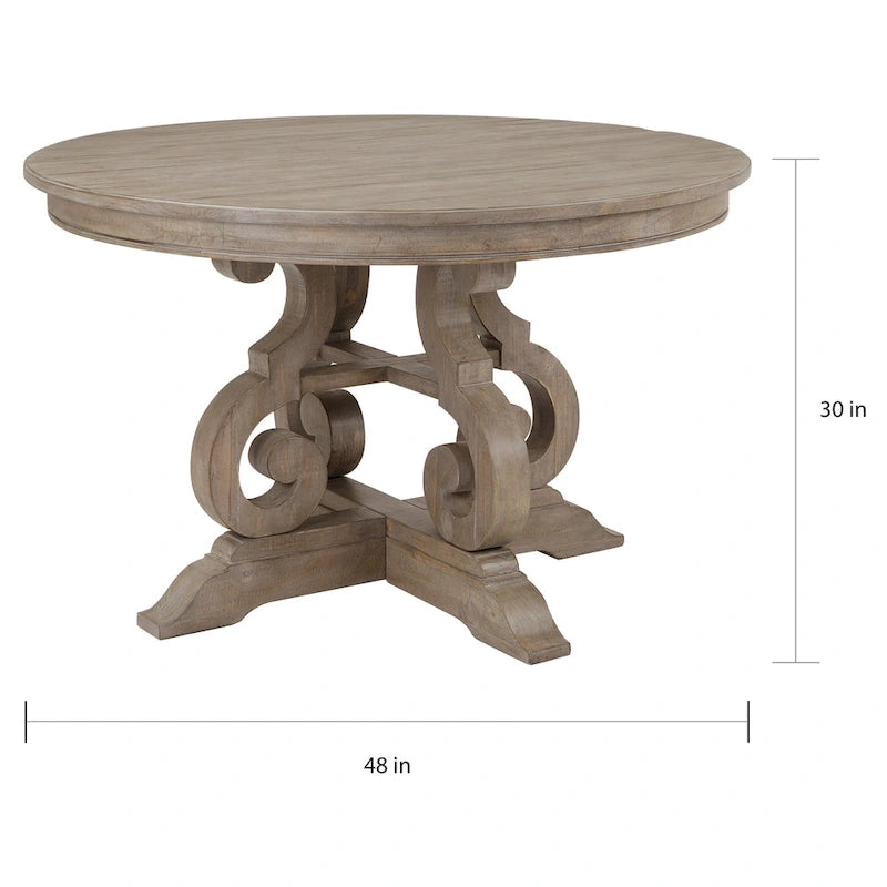 The Traditional Dove Tail Grey 48-inch Round Dining Table - dove tail grey - dove tail grey