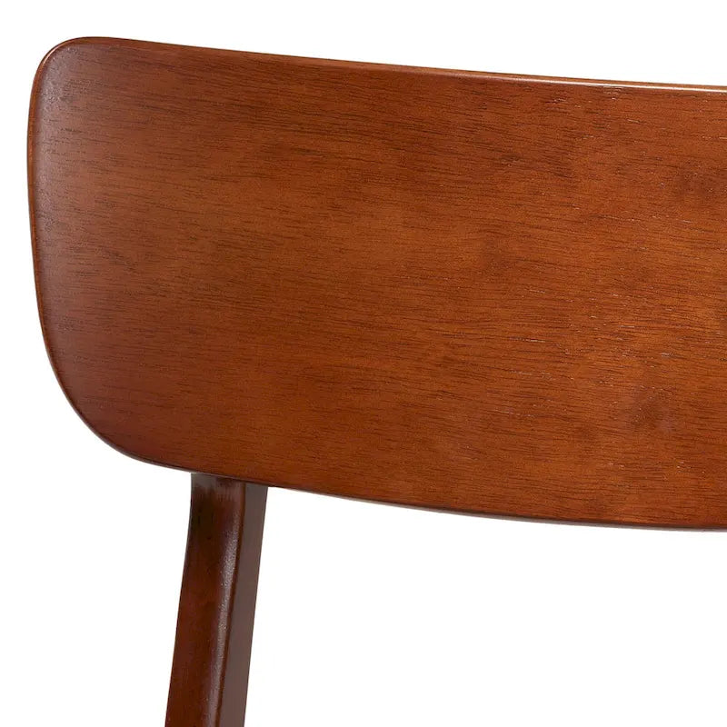 Netherlands Mid-century Modern Scandinavian Style Dark Walnut Bent Wood Dining Side Chair (Set of 2)