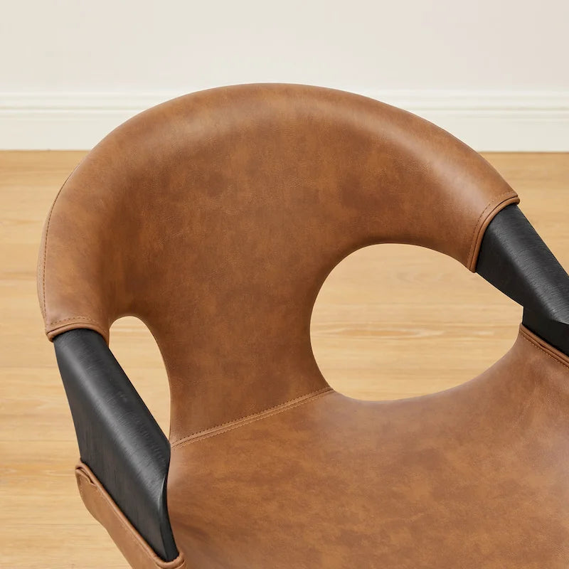 Mid-century Modern Faux Leather Bentwood Dining Chair