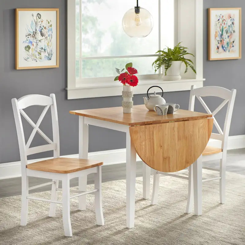 Country Cottage Solid Wood Drop-Leaf Dining Table