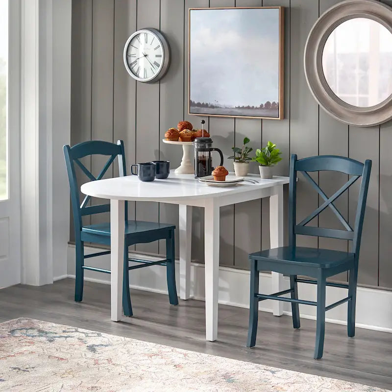 Country Cottage Solid Wood Drop-Leaf Dining Table