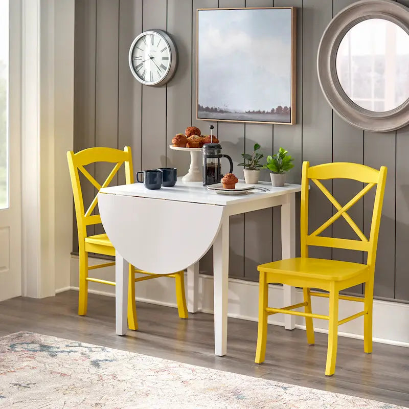 Country Cottage Solid Wood Drop-Leaf Dining Table