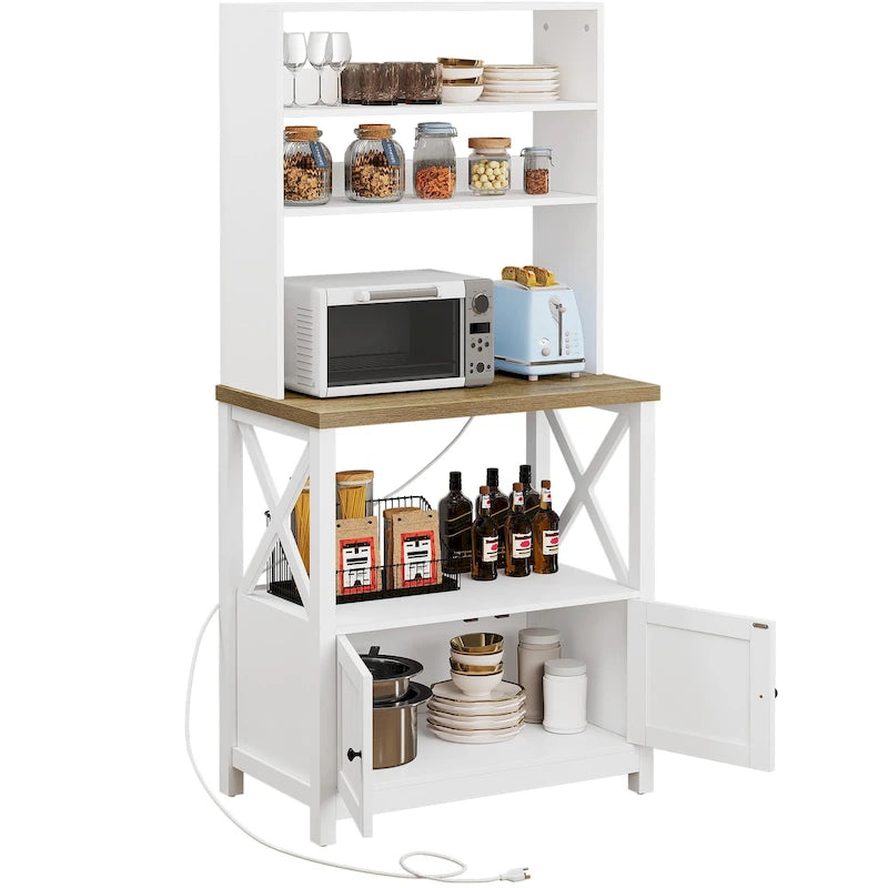 5 Tier Kitchen Bakers Rack with Storage Shelves Microwave Oven Stand Kitchen Shelf Organizer