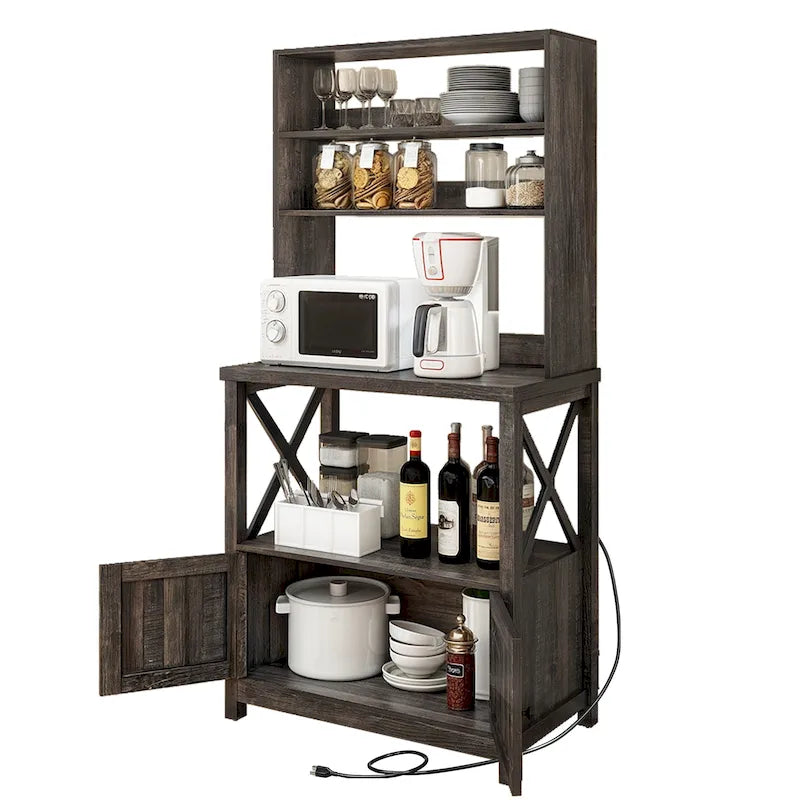 5 Tier Kitchen Bakers Rack with Storage Shelves Microwave Oven Stand Kitchen Shelf Organizer