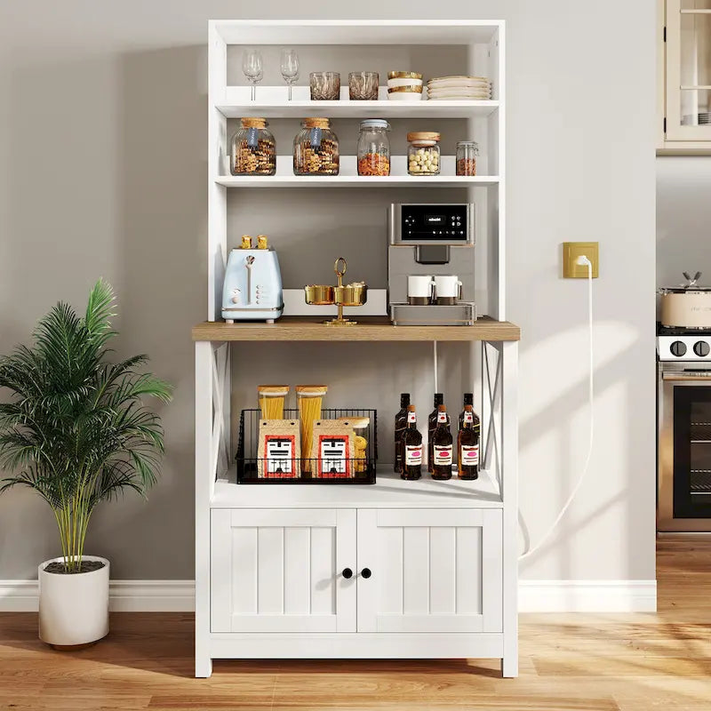 5 Tier Kitchen Bakers Rack with Storage Shelves Microwave Oven Stand Kitchen Shelf Organizer