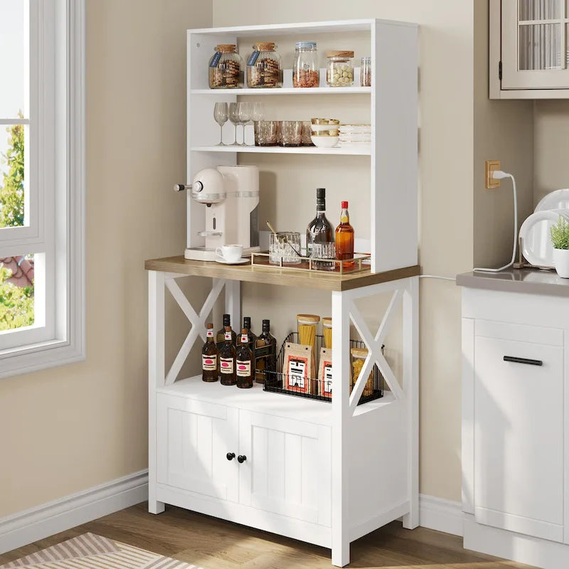 5 Tier Kitchen Bakers Rack with Storage Shelves Microwave Oven Stand Kitchen Shelf Organizer