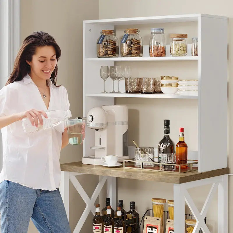 5 Tier Kitchen Bakers Rack with Storage Shelves Microwave Oven Stand Kitchen Shelf Organizer
