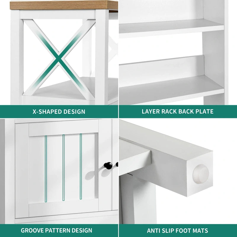 5 Tier Kitchen Bakers Rack with Storage Shelves Microwave Oven Stand Kitchen Shelf Organizer