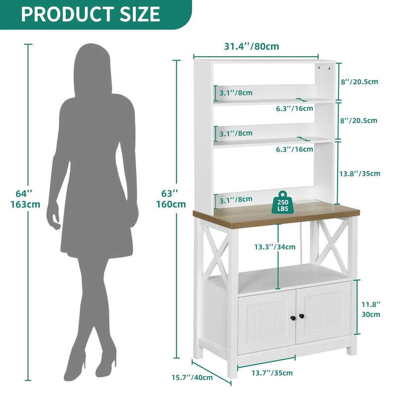 5 Tier Kitchen Bakers Rack with Storage Shelves Microwave Oven Stand Kitchen Shelf Organizer