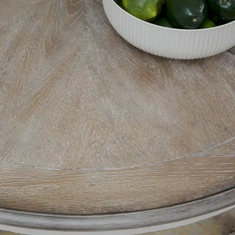 Round Pedestal Dining Table with Expandable Leaves - 2 Finishes