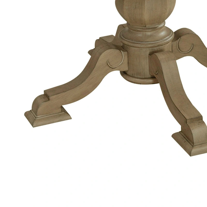 Round Pedestal Dining Table with Expandable Leaves - 2 Finishes