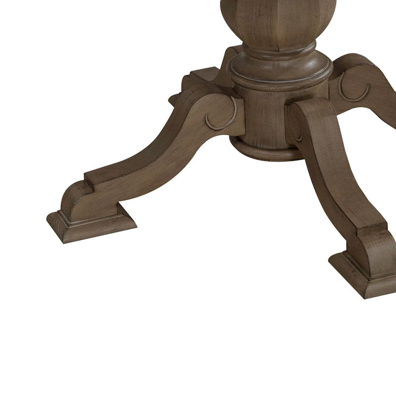 Round Pedestal Dining Table with Expandable Leaves - 2 Finishes