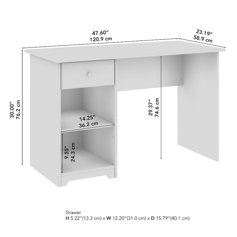 48W Computer Desk with Storage by