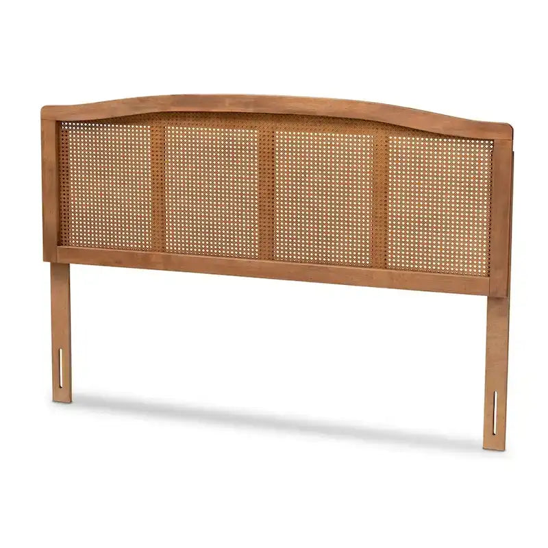 Wood and Synthetic Rattan Headboard