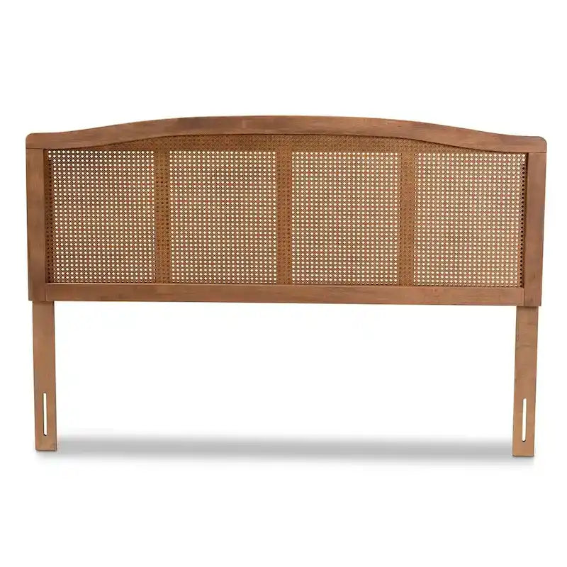 Wood and Synthetic Rattan Headboard