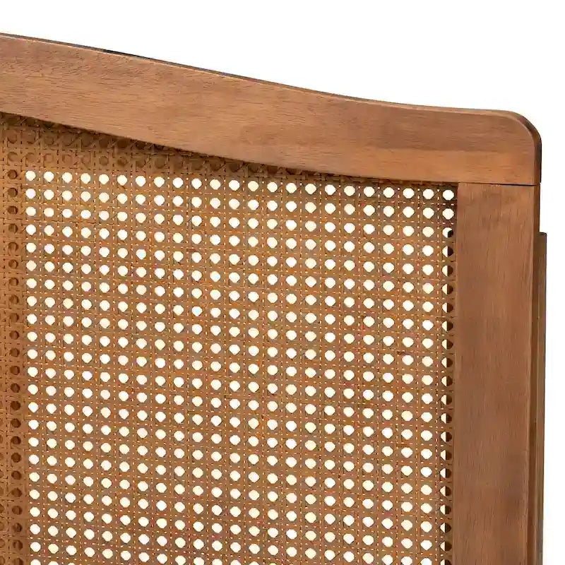 Wood and Synthetic Rattan Headboard