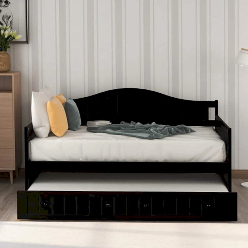 Twin Wooden Daybed with Trundle Bed