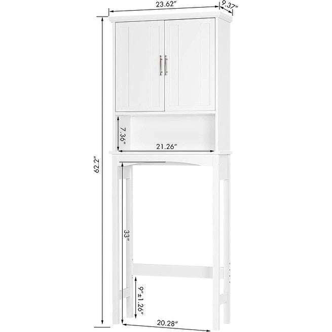 Over The Toilet Storage Cabinet, Bathroom Shelf Over Toilet, Bathroom Organizer Space Saver, White