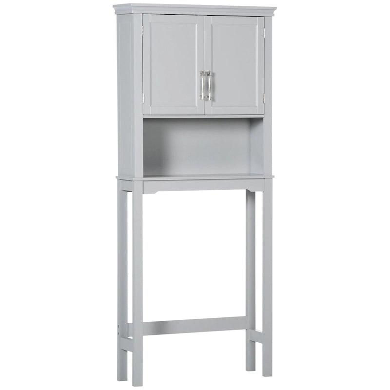 Modern Over The Toilet Storage Cabinet, Double Door Bathroom Organizer