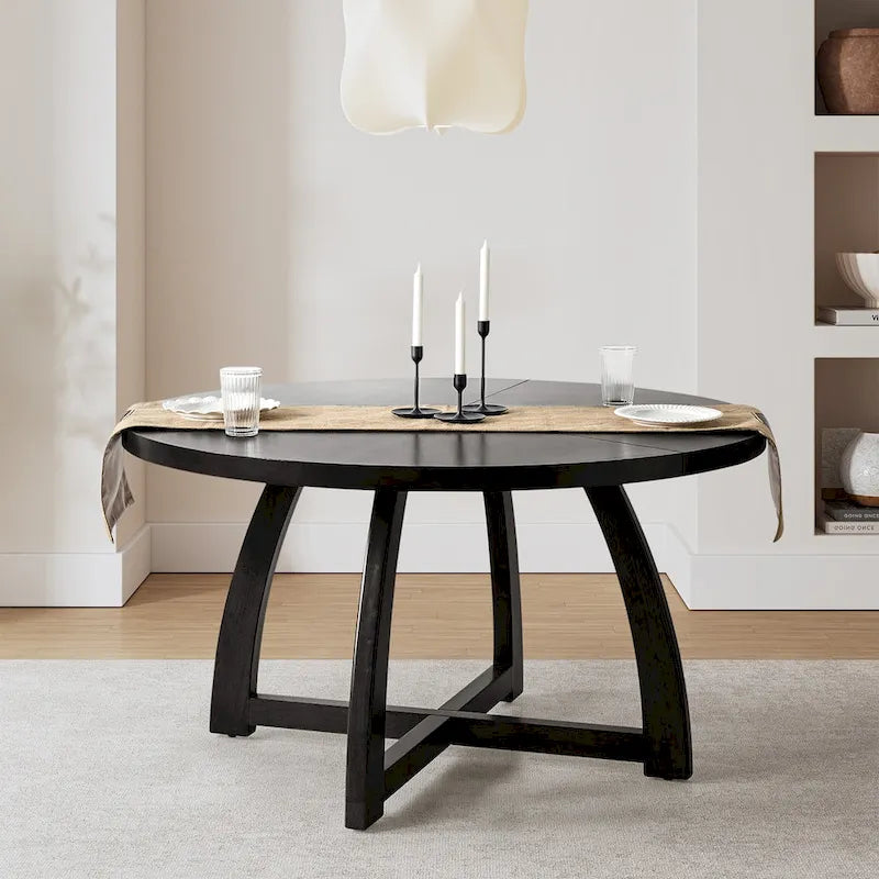 Mid-century Modern 54 Solid Wood Round Dining Table