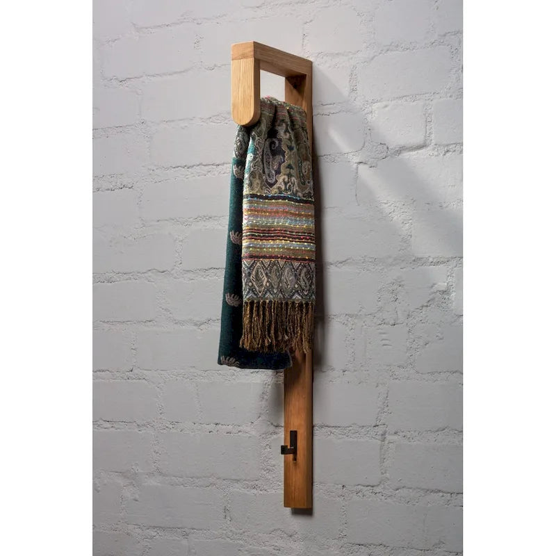 Scandinavian Solid Oak Coat Rack