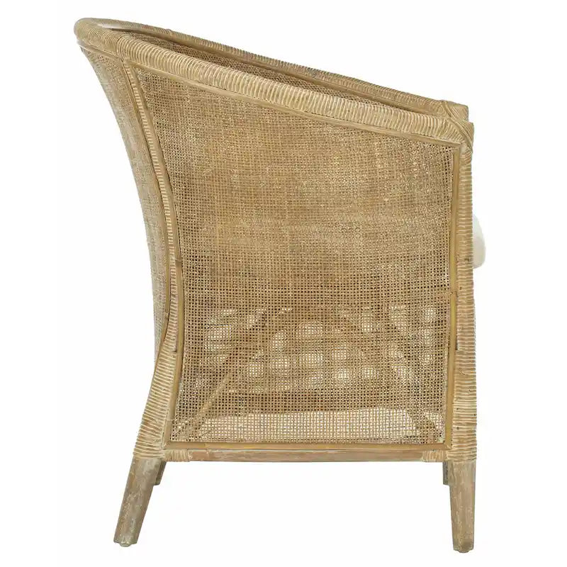 Rattan Arm Chair Washed - 31.5 x 29.9 x 25.6 - 30Wx26Dx32H