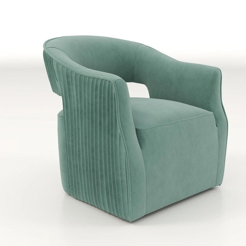 Modern Glam Velvet 360 Degree Swivel Open-Back Accent Armchair Set of 2