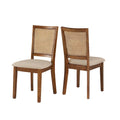 Beige Linen Rattan Dining Chairs (Set of 2) by Classic