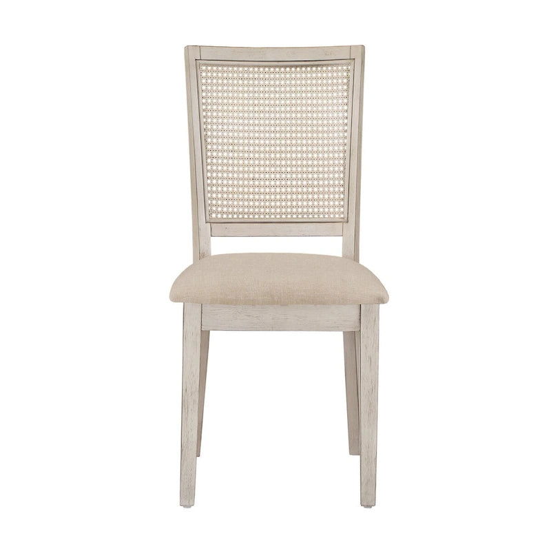 Beige Linen Rattan Dining Chairs (Set of 2) by Classic