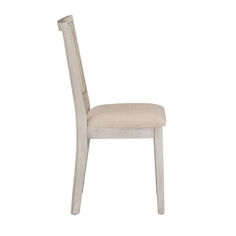 Beige Linen Rattan Dining Chairs (Set of 2) by Classic