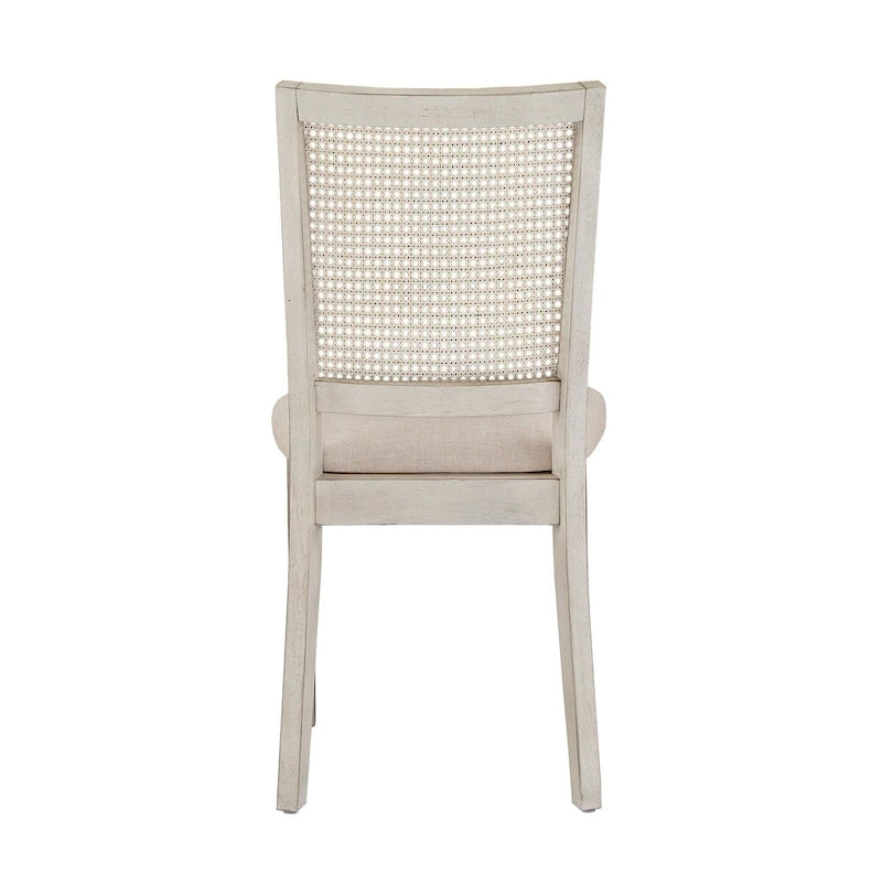 Beige Linen Rattan Dining Chairs (Set of 2) by Classic