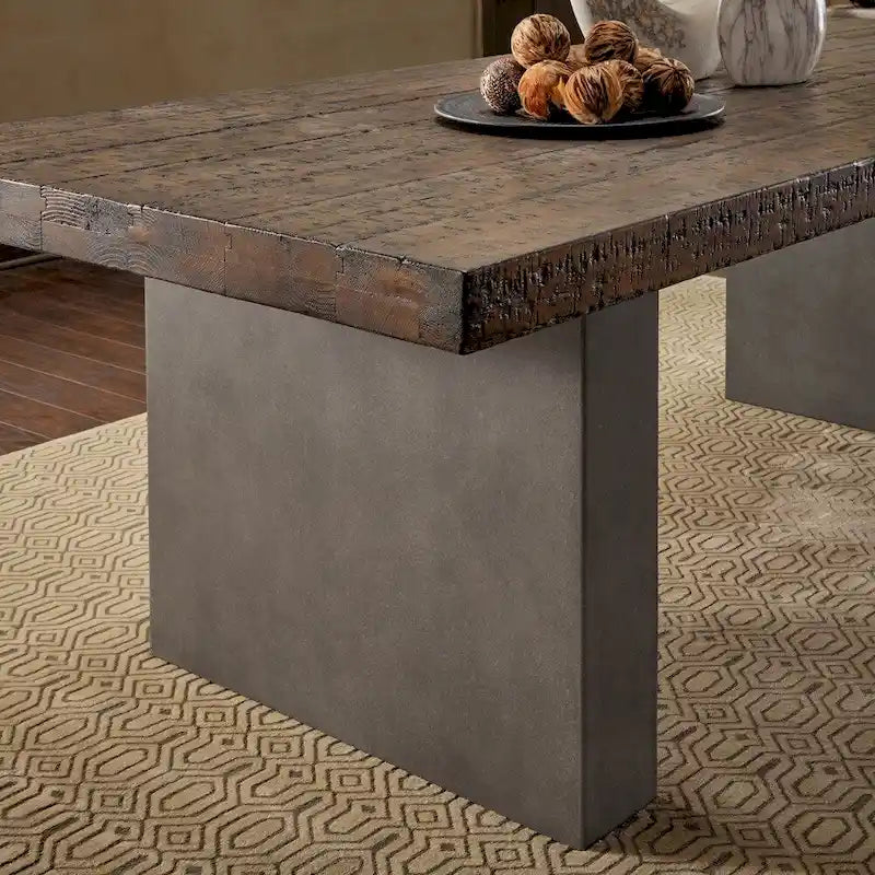 Reclaimed Wood and Concrete Dining Table