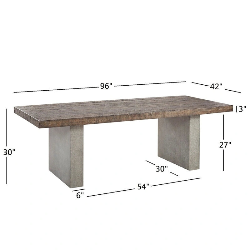 Reclaimed Wood and Concrete Dining Table